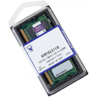 Kingston 8GB PC3L-12800 DDR3L 1600 204 Pin Low Voltage SODIMM Notebook Value Ram KVR16LS11/8